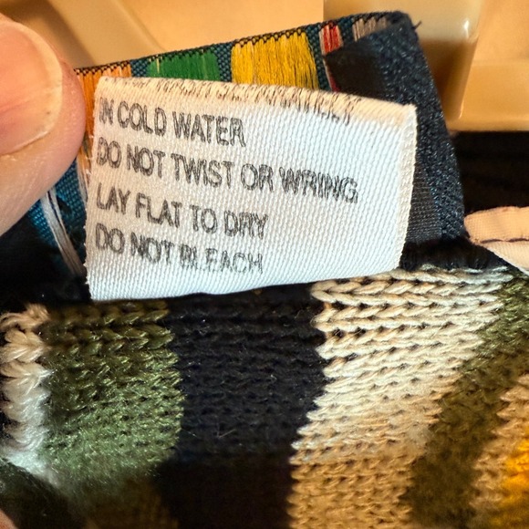 Coogi Australia Vintage 3D Knit Sweater XXL Green Yellow Black Vertical Stripe - Picture 5 of 8